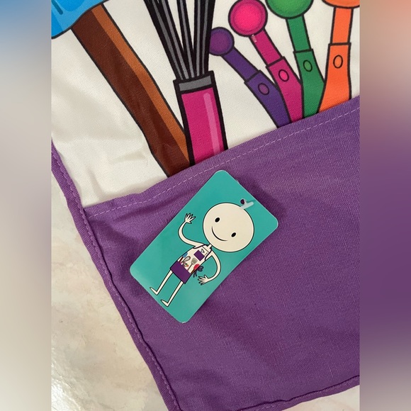 KIDS | Purple and White Cooking Graphic Apron - Picture 5 of 6